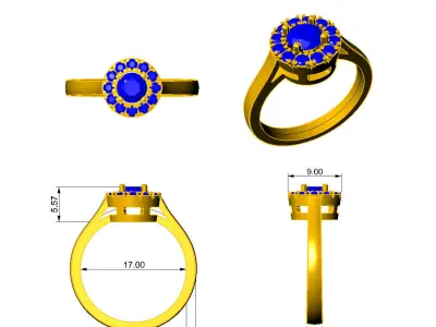 N011 Engagement ring 3D print model