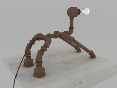 Table Pipe Dog Lamp 3D model