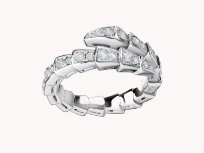 BULGARI - SERPENTI VIPER - RING - ONE COIL WITH DIAMONDS 3D print model