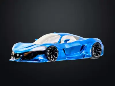 Unrivaled Aerodynamic Hypercar - 3D Model  Low-poly 3D model