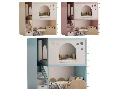 Childrens bunk bed 41 3D model