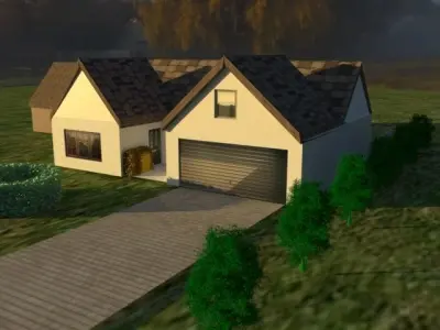 FARM HOUSE WITH POOL  3D model