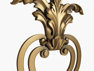 Decor two ornate gold wall sconces 3D model