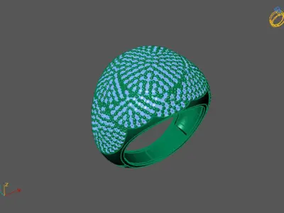 STL 3DM Print Ready Women Diamond Ring Lightweight Printable  3D print model 81