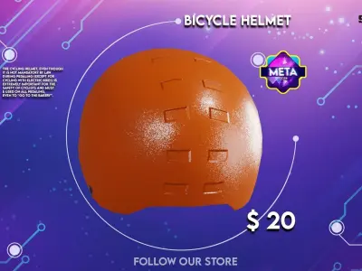 Bicycle helmet 3D model Low-poly 3D model