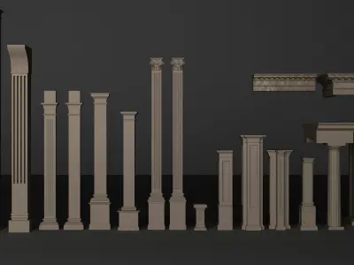 Architectural columns pack 3D model