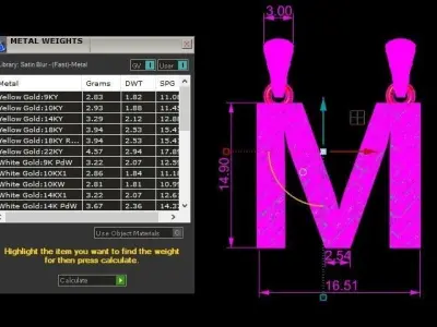 M Letter Alphabet Tiles Texture Pendant 3D Print Model 3D print model