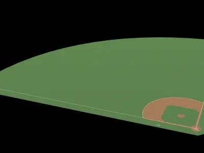 Baseball field Low-poly 3D model