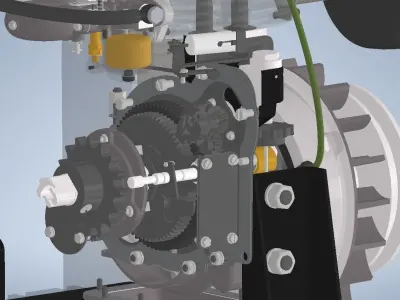 Mini Tractor Engine 3D model
