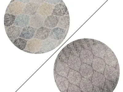 Round Rug Set 147 3D model