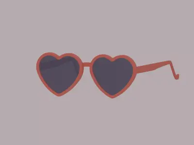 Heart Shaped Glasses Low-poly 3D model