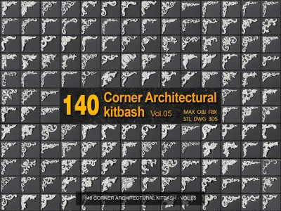 ARCHITECTURAL KITBASH - VOL 01 - 02 - 03 - 04 - 05 3D Model Collection