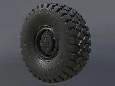 Wheel set for MAZ 6502 B Free low-poly 3D model