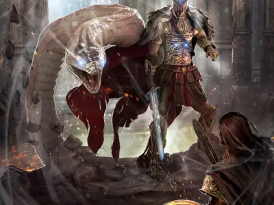 King White Snake Low-poly 3D model