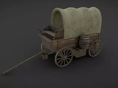 Chuckwagon Low-poly 3D model