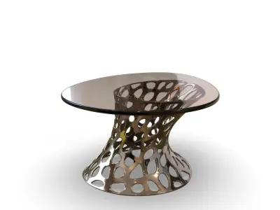Modern Tramsparent glass coffee table 3D model