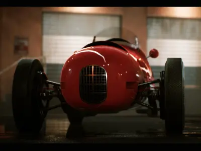 Classic Race Car Driveable Functional Low-poly 3D model