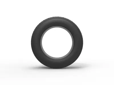 Dirt Sprint racing front tire 7 Scale 1 to 25 3D print model