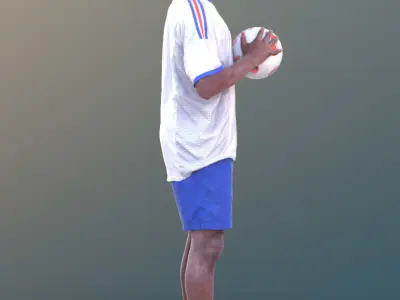 Bruce 10385 - Soccer Man Low-poly 3D model