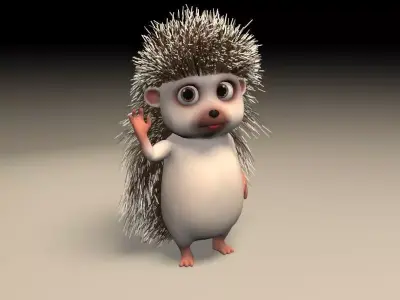 cartoon hedgehog Low-poly 3D model