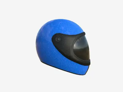 Cartoon Helmet Kart A02 Blue - Character Design Low-poly 3D model