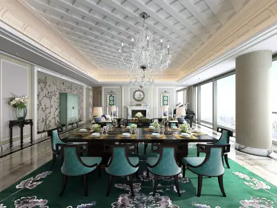 Luxury living room interior 3D model