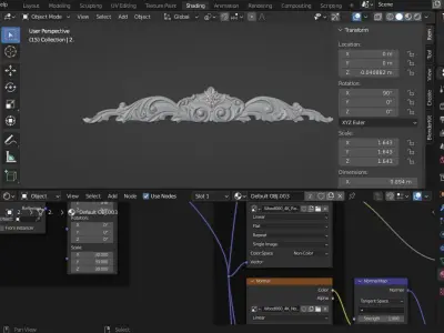 Flower Decor for Wood carving 3D print model shop