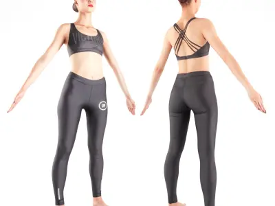 Female sport 16 Low-poly 3D model