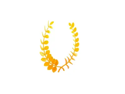 Prop309 Golden Laurel Wreath 3D model