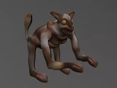 Monkey kangaroo Low-poly 3D model