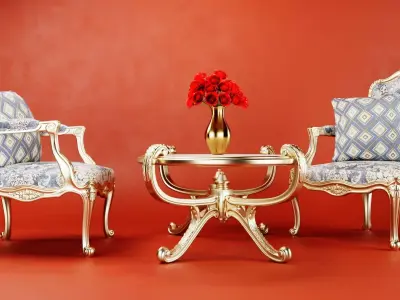Royal Table Chair 3D model
