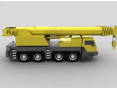 truck crane liebherr  Low-poly 3D model