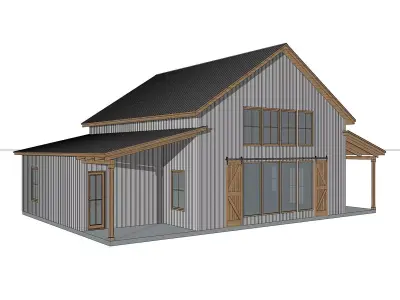 Barndominium House - 020 Low-poly 3D model