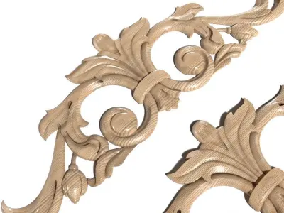 Cartouche-025 carved ornate ornaments 3D model