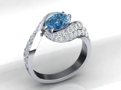 Ocean Eye Ring P-01-369 3D print model