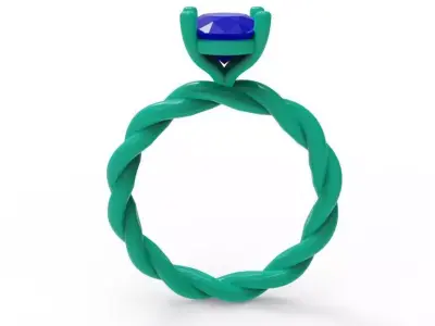 Oval twist  ring 3D print model