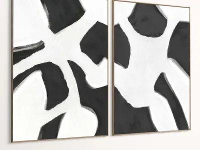 Plaster Two Photo Frame 439 Low-poly 3D model