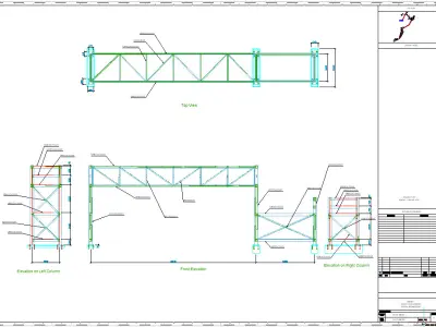 Pipe bridge 3 levels 20m long 2600mm wide 6400m clearance 3D model