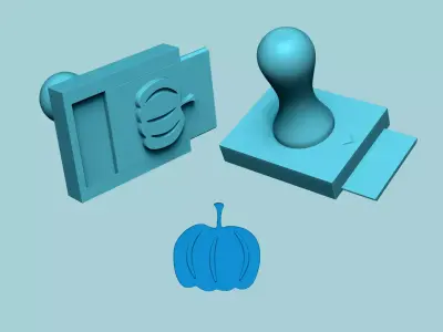 Stamp 33 - Pumpkin Simple - Fondant Decoration Maker Toy 3D print model