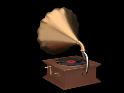 Old Vintage Gramophone 3D model