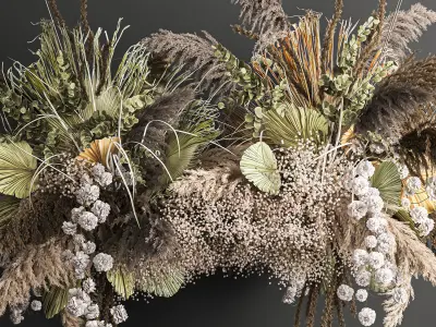 Hanging decor of their dried pampas grass 232 3D model