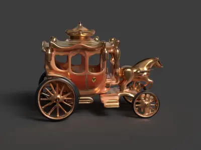 Chinese ancient carriage figure  Low-poly 3D model get