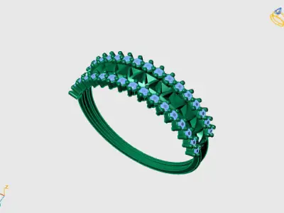 Women Ring Diamond Stone STL 3DM Lightweight Printable 3D print model purchase