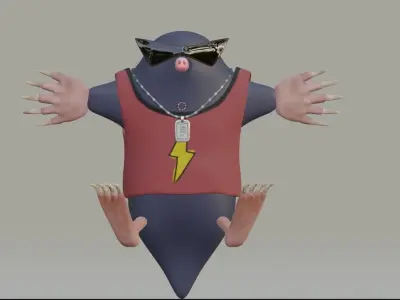 Mole - Game-ready character Low-poly 3D model