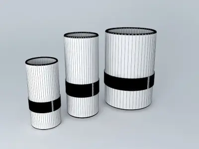 glass vase with sisal Free 3D model