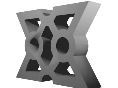 Brick Jaali block 2 3D model