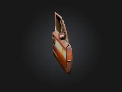 Rusted Car Door Low-poly 3D model