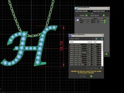 Jewelry Alphabet Pendant H 3D print model
