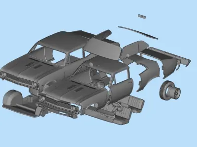 STL printable Chevy Nova Series RCcars Muscle car 3D print model