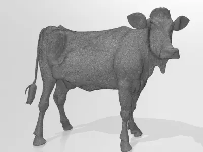 White Black Cow 3D Printable Model STL OBJ 3D print model